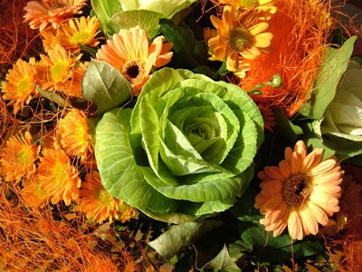 Bouquet vert et orange
